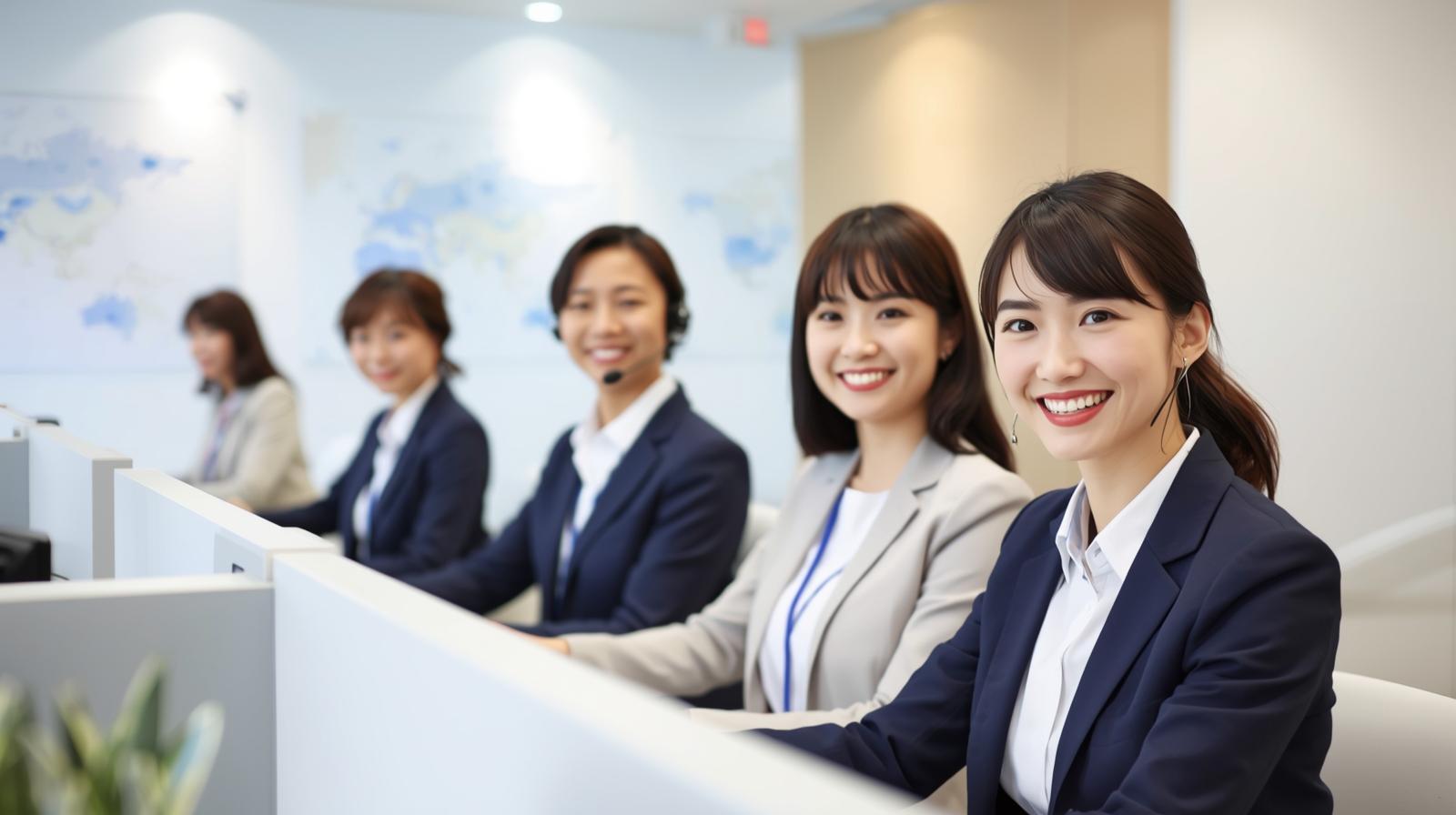 コールセンター　日本人　4人　女性　求人用　画像作って (1)