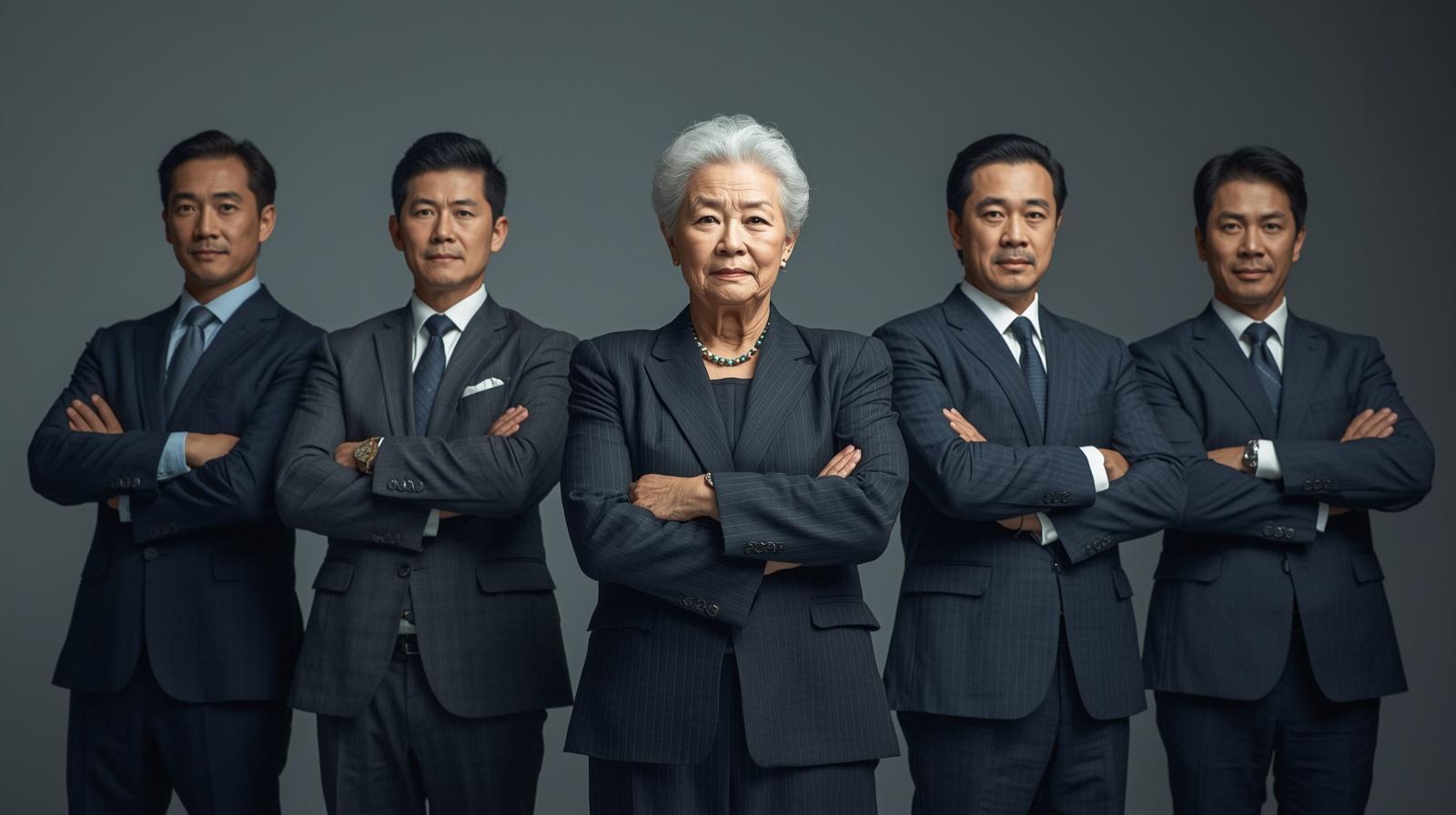 筋肉マッチョ　おばあちゃん　ビジネスマン　複数人　日本人 (1)